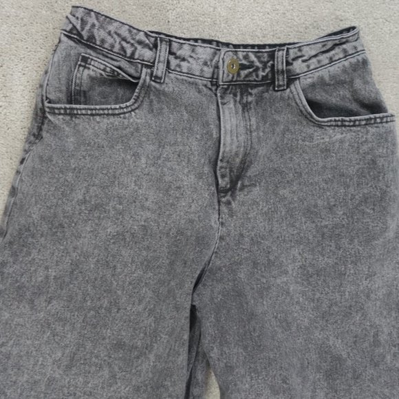 Collusion Jeans Womens 28 Gray Charcoal Wash Wide Leg High Rise Crop Denim - Picture 2 of 11